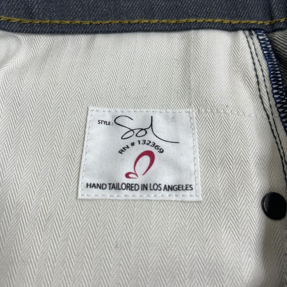 Matias Sol Jeans Men's Size 34 Blue Mid Rise Slim Taper Fit Denim Made In USA - Picture 10 of 16